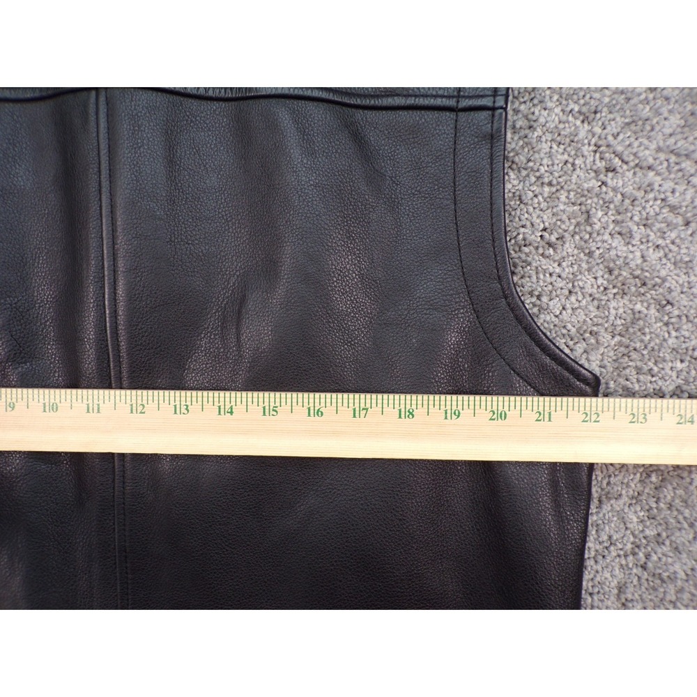 Vintage 90s The Territory Ahead Black Motorcycle Biker Vest Men's Large Lined - Picture 11 of 12